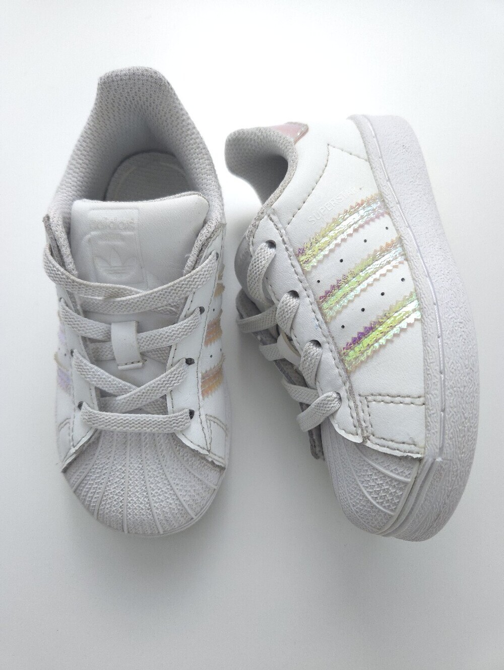 Adidas Toddler Superstar Iridescent Stripe Sneakers size 7K